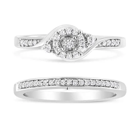 JMS always Rings Original Haus of Brilliance 925 Sterling Silver 14 Cttw Diamond Halo and Swirl Engagement Ring and Wedding Band Set IJ Color I3 Clarity JMS always Rings Original Haus of Brilliance 925 Sterling Silver 14 Cttw Diamond Halo and Swirl Engagement Ring and Wedding Band Set IJ Color I3 Clarity