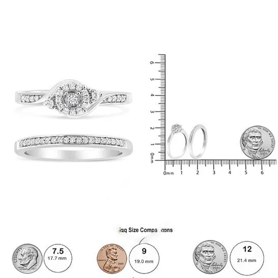 JMS always Rings Original Haus of Brilliance 925 Sterling Silver 14 Cttw Diamond Halo and Swirl Engagement Ring and Wedding Band Set IJ Color I3 Clarity JMS always Rings Original Haus of Brilliance 925 Sterling Silver 14 Cttw Diamond Halo and Swirl Engagement Ring and Wedding Band Set IJ Color I3 Clarity