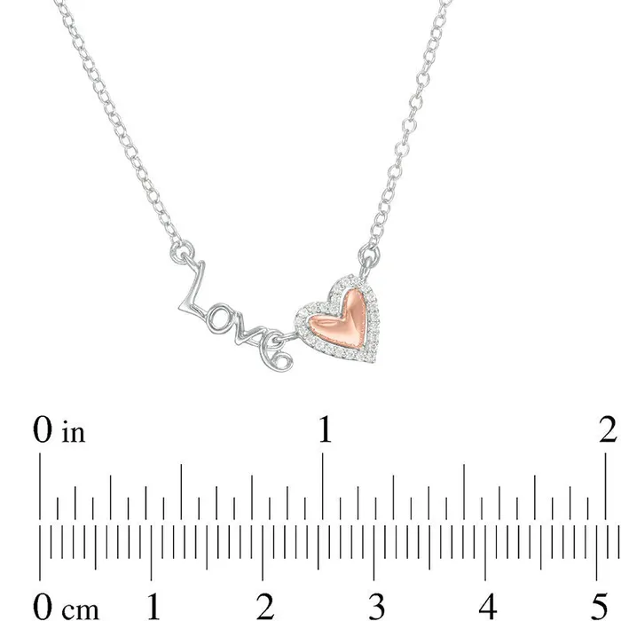 Necklaces 007 CT TW Natural Diamond Love Heart Necklace in 10K TwoTone Gold Goldia Necklaces 007 CT TW Natural Diamond Love Heart Necklace in 10K TwoTone Gold Goldia