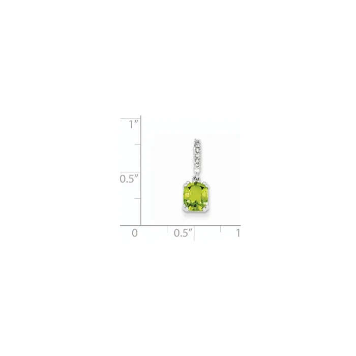 Necklaces Goldia 14k White Gold Real Diamond and Peridot Pendant