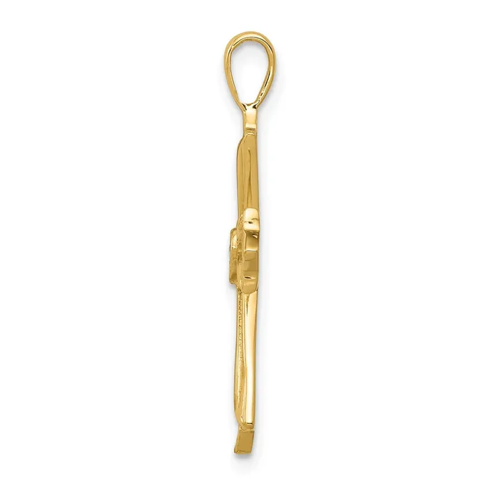 Necklaces Goldia Solid 14k Yellow Gold AA Simulated CZ Cross w Heart Center Pendant Necklaces Goldia Solid 14k Yellow Gold AA Simulated CZ Cross w Heart Center Pendant