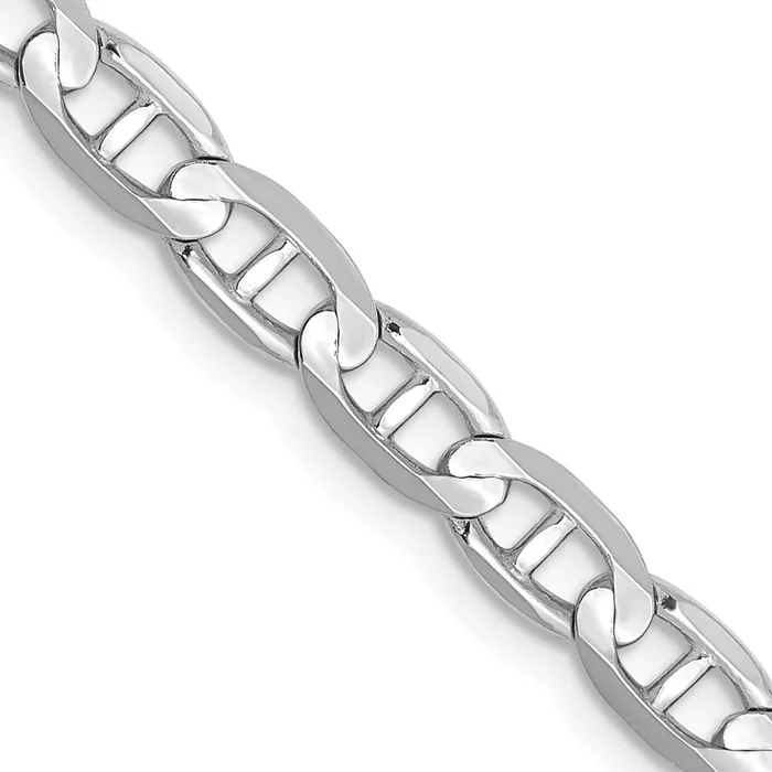 Necklaces MDS Solid 14K White Gold 20 inch 45mm Concave Anchor with Lobster Clasp Chain Necklace