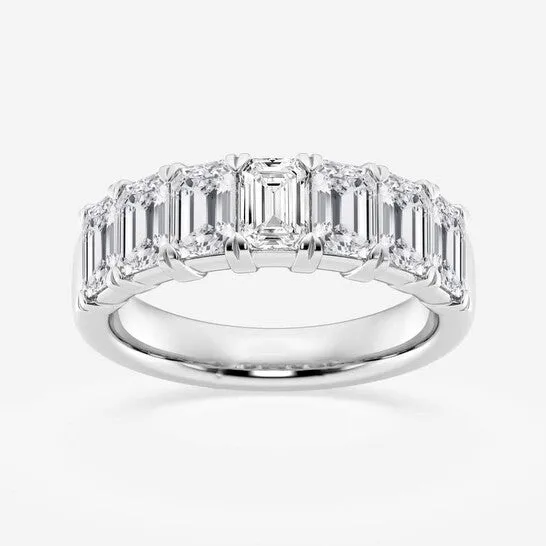 Original Brilliant Diamond 14K White Gold 3 CTTW EmeraldCut LAB GROWN Diamond Seven Stone Anniversary Band FG SI1 JMS always Rings Original Brilliant Diamond 14K White Gold 3 CTTW EmeraldCut LAB GROWN Diamond Seven Stone Anniversary Band FG SI1 JMS always Rings