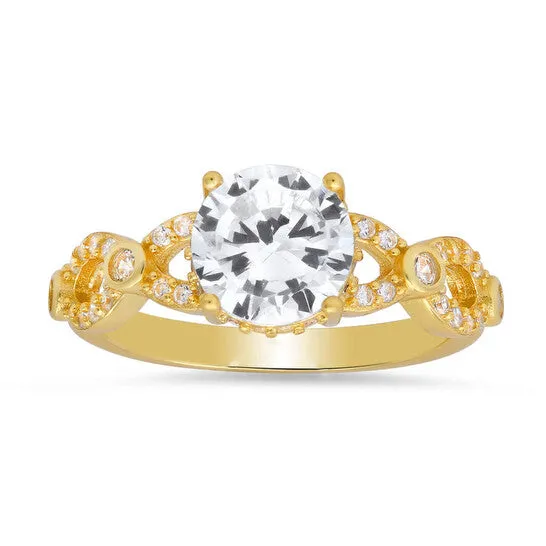 Original Kylie Harper Gold Over Silver Roundcut Cubic Zirconia CZ Ring JMS always Rings Original Kylie Harper Gold Over Silver Roundcut Cubic Zirconia CZ Ring JMS always Rings