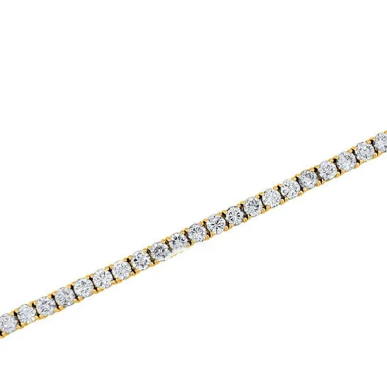 Original MAULIJEWELS 300 Carat Brilliant Cut Lab Grown Diamond Tennis Bracelet For Women In 14K Yellow Solid Gold JMS always Bracelets