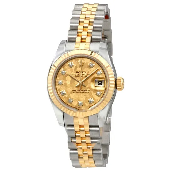 Original Rolex Oyster Perpetual Lady Datejust Gold Crystal Dial Automatic Ladies Stainless Steel and 18K Yellow Gold Watch 179173GCDJ JMS always PreStyled Sets Original Rolex Oyster Perpetual Lady Datejust Gold Crystal Dial Automatic Ladies Stainless Steel and 18K Yellow Gold Watch 179173GCDJ JMS always PreStyled Sets