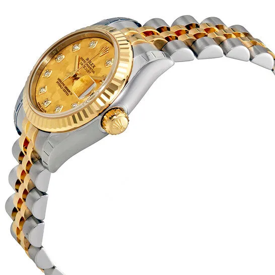 Original Rolex Oyster Perpetual Lady Datejust Gold Crystal Dial Automatic Ladies Stainless Steel and 18K Yellow Gold Watch 179173GCDJ JMS always PreStyled Sets