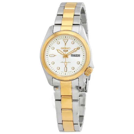 Original Seiko 5 Sports White Dial Twotone Ladies Watch SRE004K1 JMS always Rings Original Seiko 5 Sports White Dial Twotone Ladies Watch SRE004K1 JMS always Rings