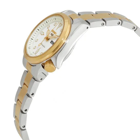 Original Seiko 5 Sports White Dial Twotone Ladies Watch SRE004K1 JMS always Rings Original Seiko 5 Sports White Dial Twotone Ladies Watch SRE004K1 JMS always Rings