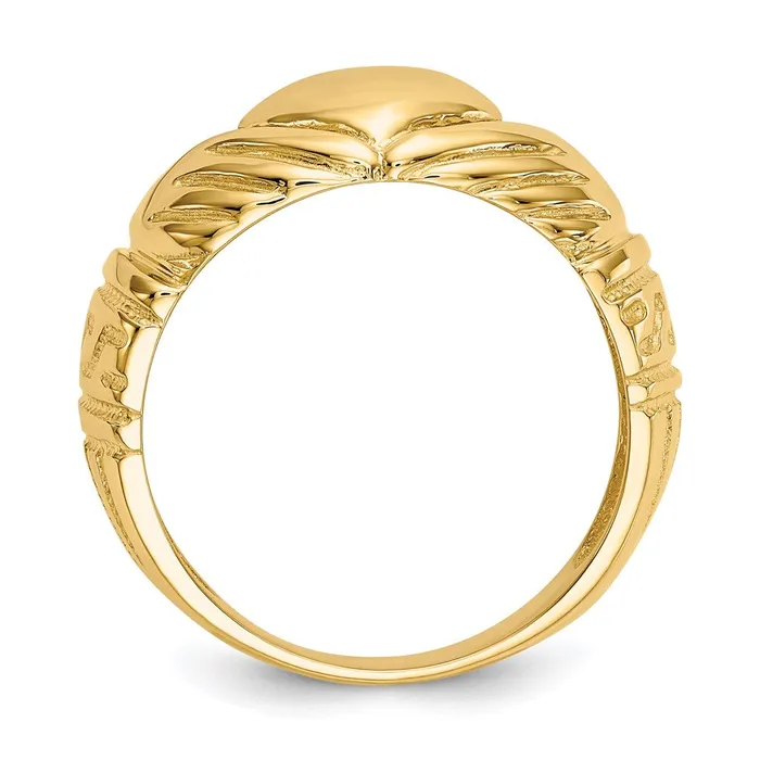 Rings 14K Yellow Gold Polished Domed Claddagh Ring Goldia
