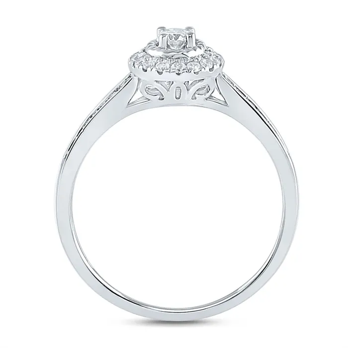 Rings gndatlanta 14k White Gold Round Diamond Halo Bridal Wedding Ring Set 13 Cttw