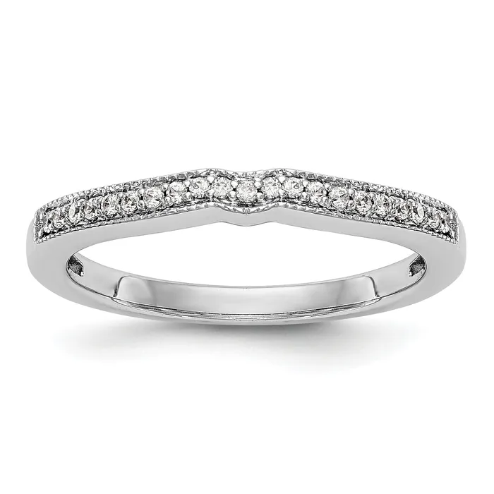 Rings Goldia 010ct CZ Solid Real 14k White Gold Wedding Wedding Band Ring