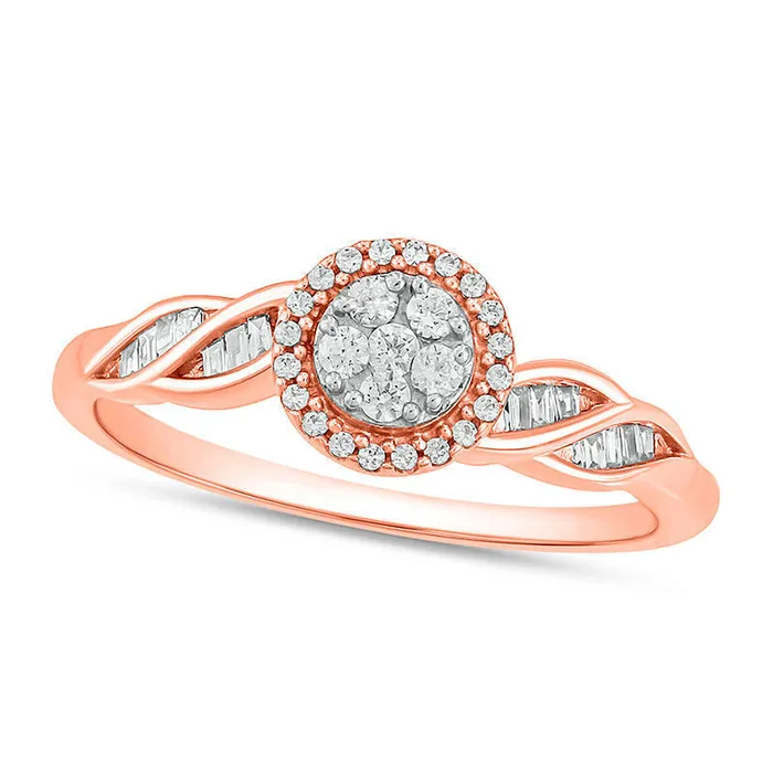 Rings Goldia 025 CT TW Composite Natural Diamond Frame Twist Promise Ring in Solid 10K Rose Gold Rings Goldia 025 CT TW Composite Natural Diamond Frame Twist Promise Ring in Solid 10K Rose Gold