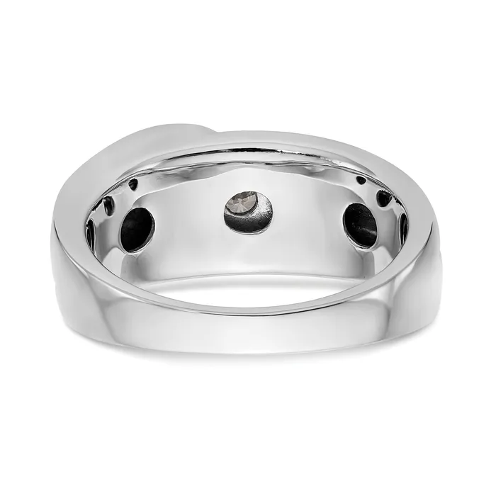 Rings Goldia 034ct CZ Solid Real 14K White Gold Mens Wedding Band Ring
