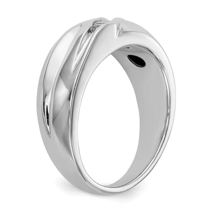 Rings Goldia 034ct CZ Solid Real 14K White Gold Mens Wedding Band Ring