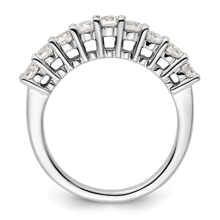 Rings Goldia 100ct CZ Solid Real 14K White Gold 9Stone Wedding Band Ring