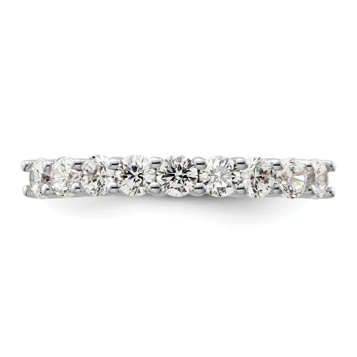 Rings Goldia 100ct CZ Solid Real 14K White Gold 9Stone Wedding Band Ring