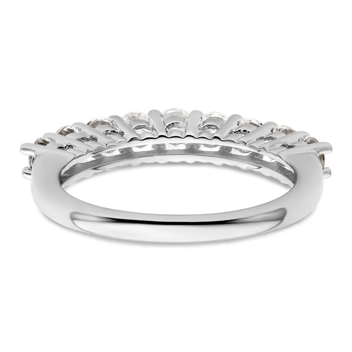 Rings Goldia 100ct CZ Solid Real 14K White Gold 9Stone Wedding Band Ring