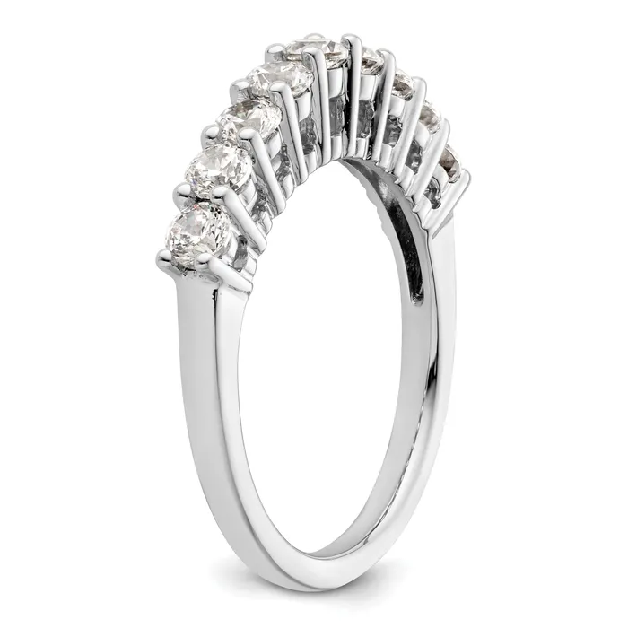 Rings Goldia 100ct CZ Solid Real 14K White Gold 9Stone Wedding Band Ring