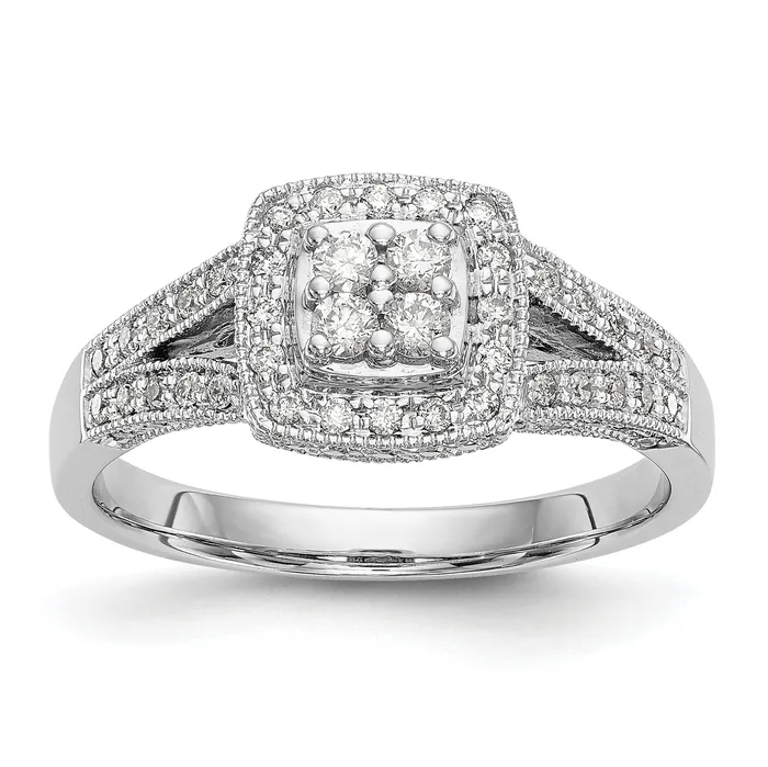 Rings Goldia 14k White Gold 12 Ct Lab Grown Diamond VSSI G Cluster Engagement Ring Rings Goldia 14k White Gold 12 Ct Lab Grown Diamond VSSI G Cluster Engagement Ring