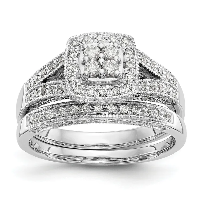 Rings Goldia 14k White Gold 12 Ct Lab Grown Diamond VSSI G Cluster Engagement Ring