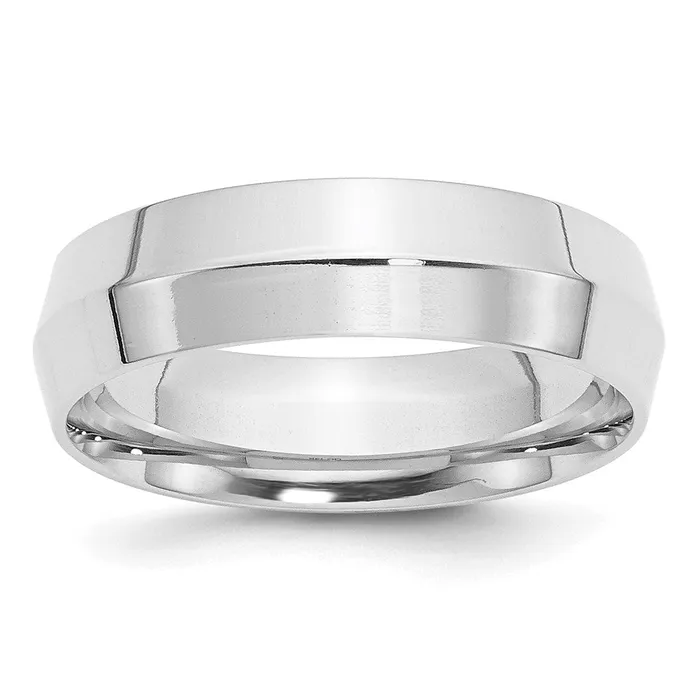 Rings Goldia Solid 10K White Gold 6mm Knife Edge Comfort Fit MensWomens Wedding Band Ring Size 65