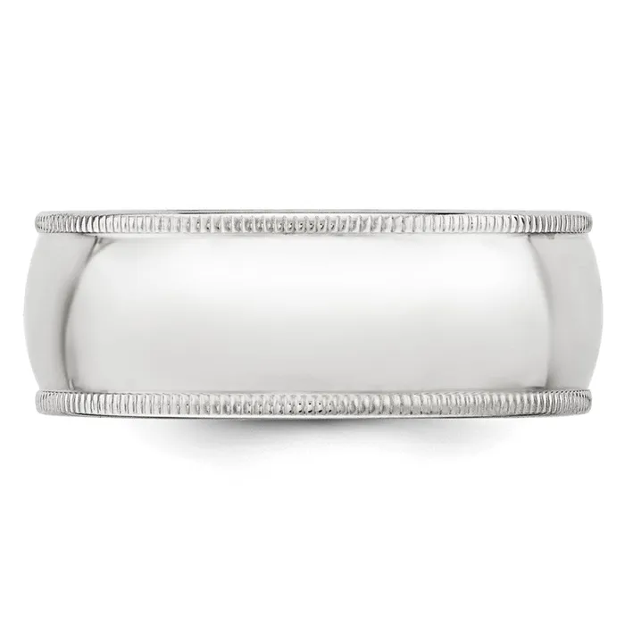Rings Goldia Solid 10K White Gold 8mm Milgrain Half Round MensWomens Wedding Band Ring Size 105 Rings Goldia Solid 10K White Gold 8mm Milgrain Half Round MensWomens Wedding Band Ring Size 105