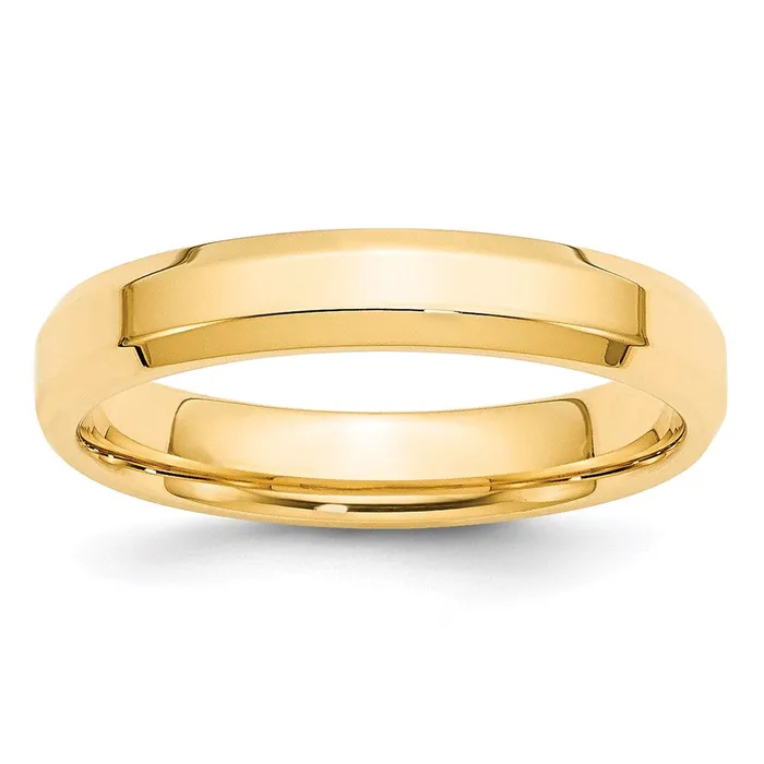 Rings Goldia Solid 10K Yellow Gold 4mm Bevel Edge Comfort Fit MensWomens Wedding Band Ring Size 11