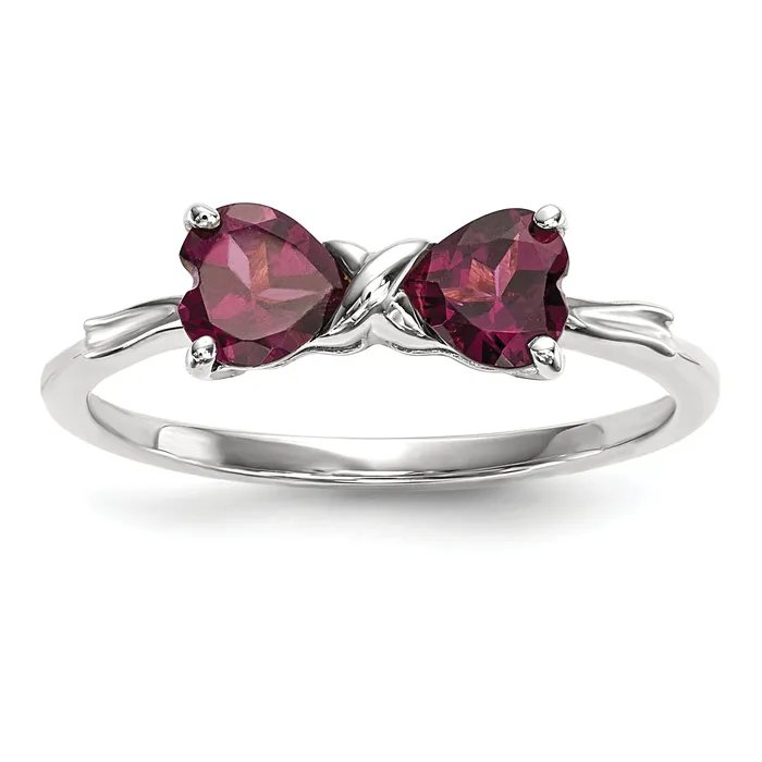 Rings Goldia Solid 14k White Gold Polished Rhodolite Bow Ring