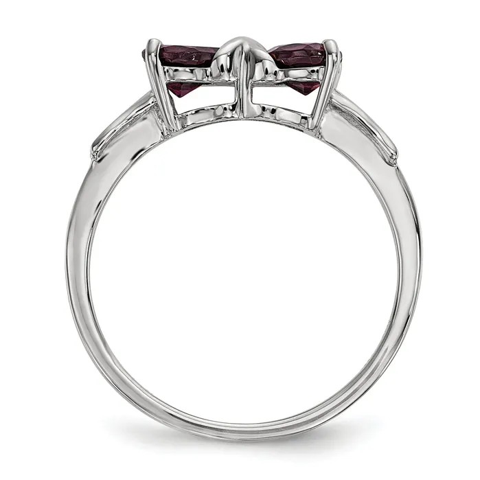 Rings Goldia Solid 14k White Gold Polished Rhodolite Bow Ring
