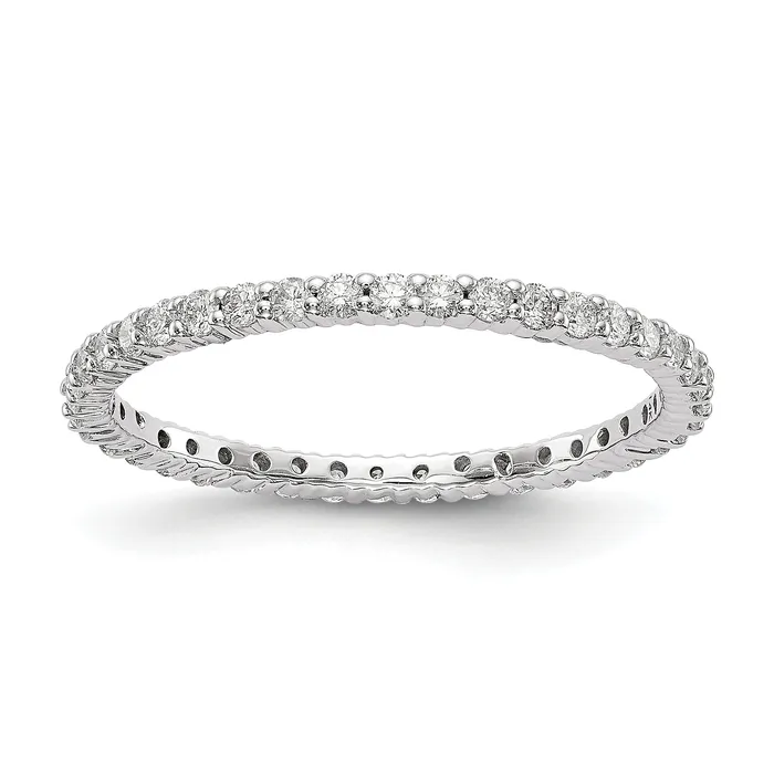Rings Goldia Solid Real 14k White Gold Polished Shared Prong 12ct CZ Eternity Wedding Band Ring Rings Goldia Solid Real 14k White Gold Polished Shared Prong 12ct CZ Eternity Wedding Band Ring