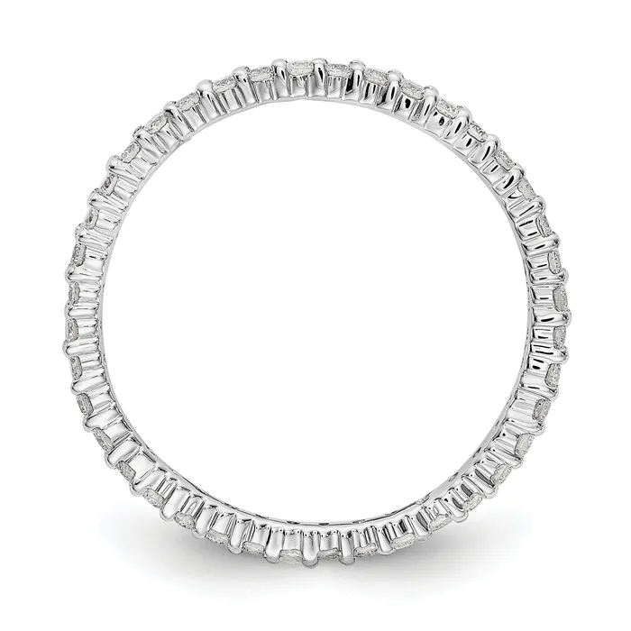 Rings Goldia Solid Real 14k White Gold Polished Shared Prong 12ct CZ Eternity Wedding Band Ring