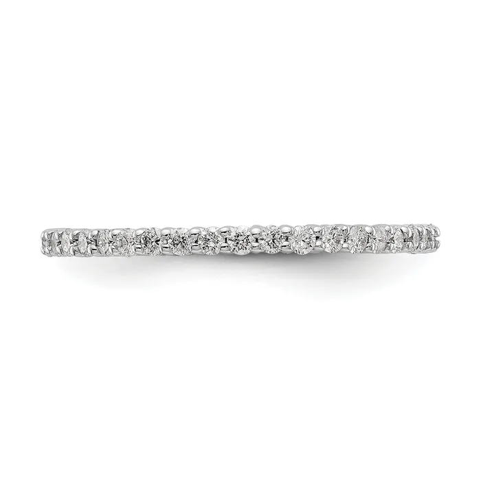 Rings Goldia Solid Real 14k White Gold Polished Shared Prong 12ct CZ Eternity Wedding Band Ring