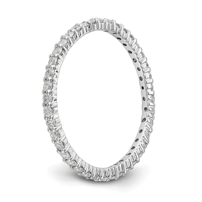 Rings Goldia Solid Real 14k White Gold Polished Shared Prong 12ct CZ Eternity Wedding Band Ring