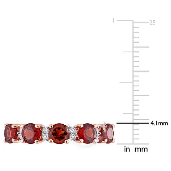 Rings Original Amour 1 35 CT TGW Garnet and White Topaz Semi Eternity Ring in Rose Plated Sterling Silver JMS always Rings Original Amour 1 35 CT TGW Garnet and White Topaz Semi Eternity Ring in Rose Plated Sterling Silver JMS always
