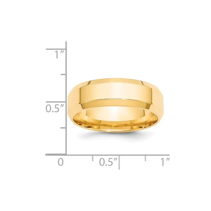 Rings Solid 14K Yellow Gold 7mm Bevel Edge Comfort Fit MensWomens Wedding Band Ring Size 65 Goldia Rings Solid 14K Yellow Gold 7mm Bevel Edge Comfort Fit MensWomens Wedding Band Ring Size 65 Goldia