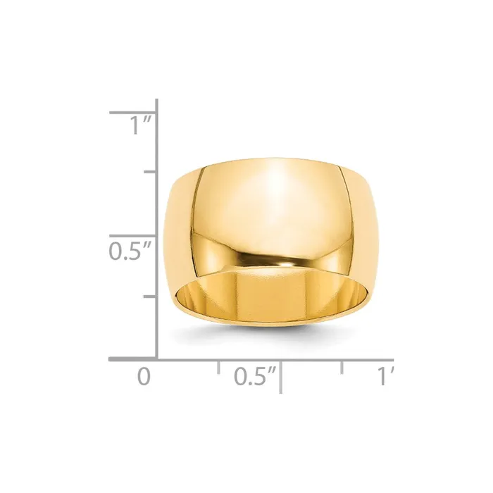 Solid 10K Yellow Gold 12mm Half Round MensWomens Wedding Band Ring Size 45 Goldia Rings Solid 10K Yellow Gold 12mm Half Round MensWomens Wedding Band Ring Size 45 Goldia Rings