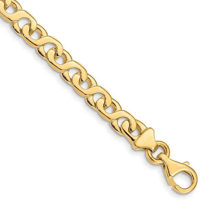 Solid 14K Yellow Gold 20 inch 62mm Hand Polished Fancy Link with Fancy Lobster Clasp Chain Necklace MDS Necklaces