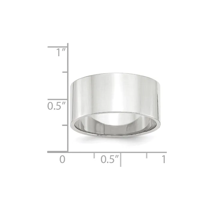 Solid 18K White Gold 10mm Light Weight Flat MensWomens Wedding Band Ring Size 8 Goldia Rings Solid 18K White Gold 10mm Light Weight Flat MensWomens Wedding Band Ring Size 8 Goldia Rings