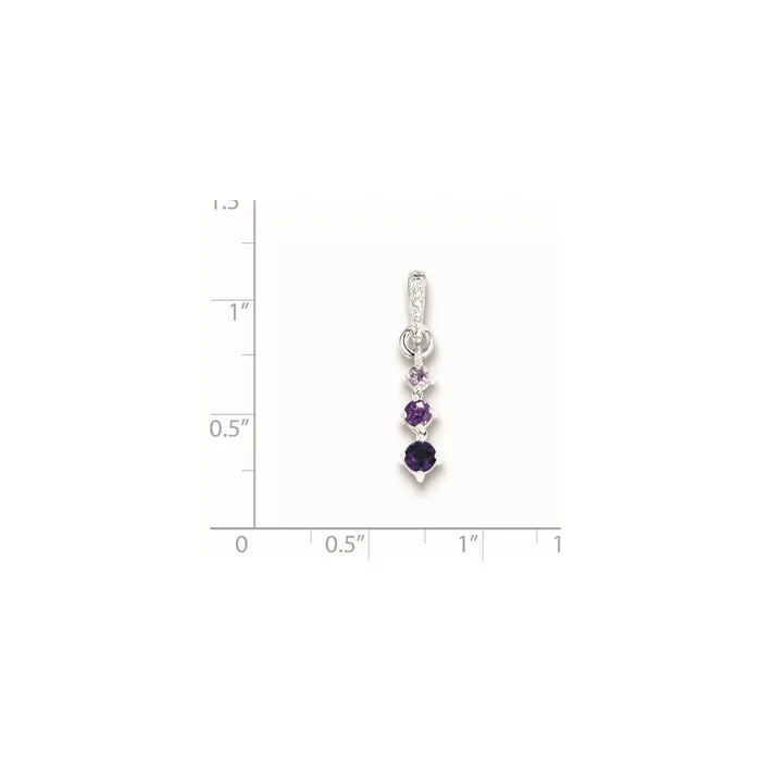 Sterling Silver Pink Quartz Quartz Diamond Pendant Goldia Necklaces