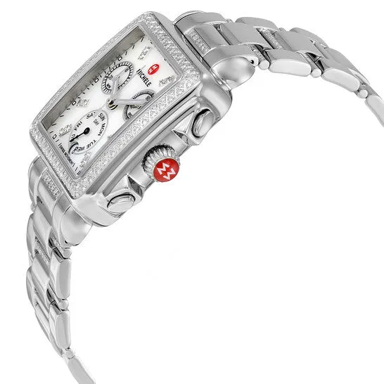 Watches JMS always Original Michele Signature Deco Diamond Chronograph Mother of Pearl Ladies Watch MWW06P000103