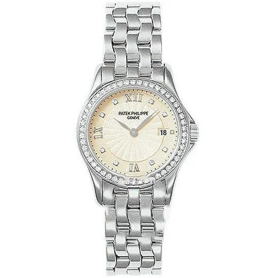 Watches JMS always Original Patek Philippe Calatrava 18kt White Gold Diamond Ladies Watch 4906101G