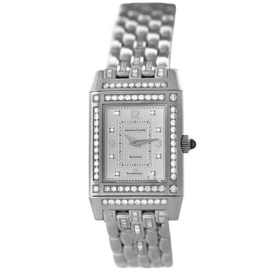 Watches Original Preowned JaegerLeCoultre Reverso Quartz Diamond Silver Dial Ladies Watch 267308 JMS always