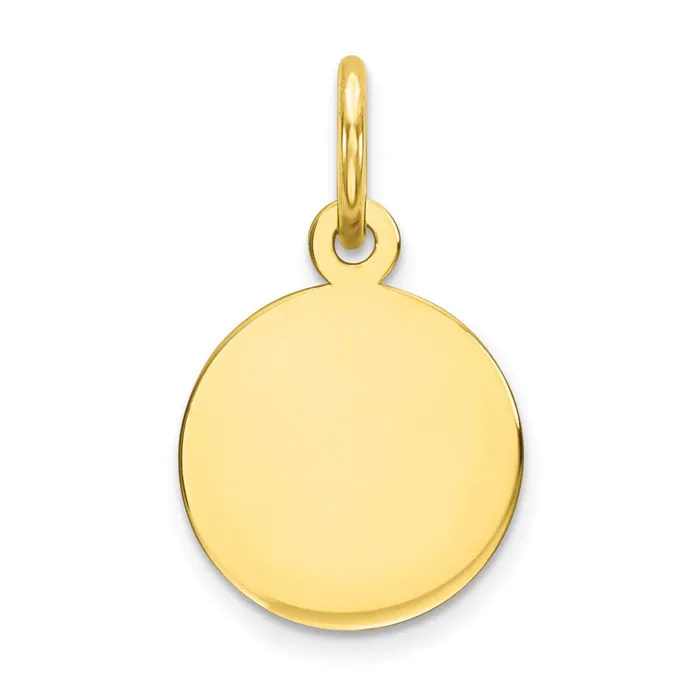 10K Plain 018 Gauge Circular Engravable Disc Charm TreasureFineJewelers Charm Necklaces 10K Plain 018 Gauge Circular Engravable Disc Charm TreasureFineJewelers Charm Necklaces