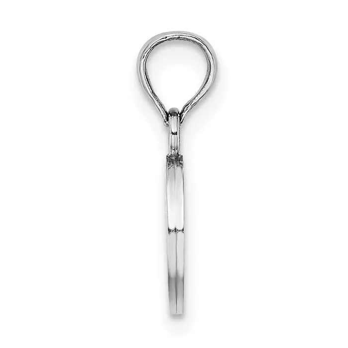 10K White Gold Polished O Block Initial Charm TreasureFineJewelers Charm Necklaces