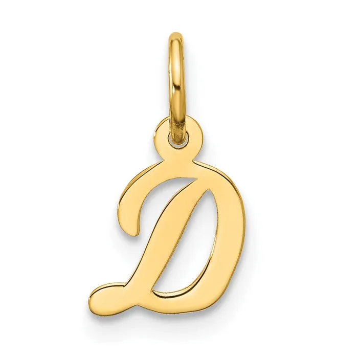 10k Yellow Gold Small Script Initial D Charm TreasureFineJewelers Charm Necklaces 10k Yellow Gold Small Script Initial D Charm TreasureFineJewelers Charm Necklaces