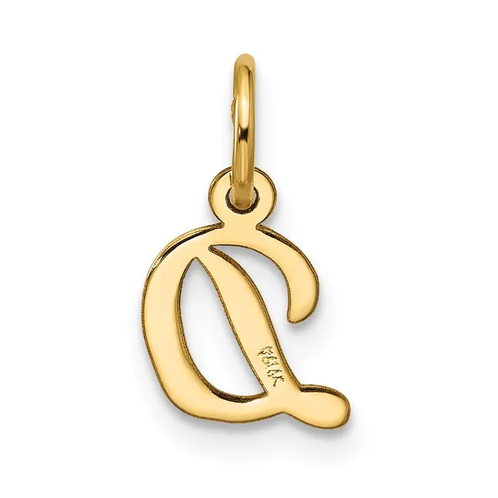 10k Yellow Gold Small Script Initial D Charm TreasureFineJewelers Charm Necklaces