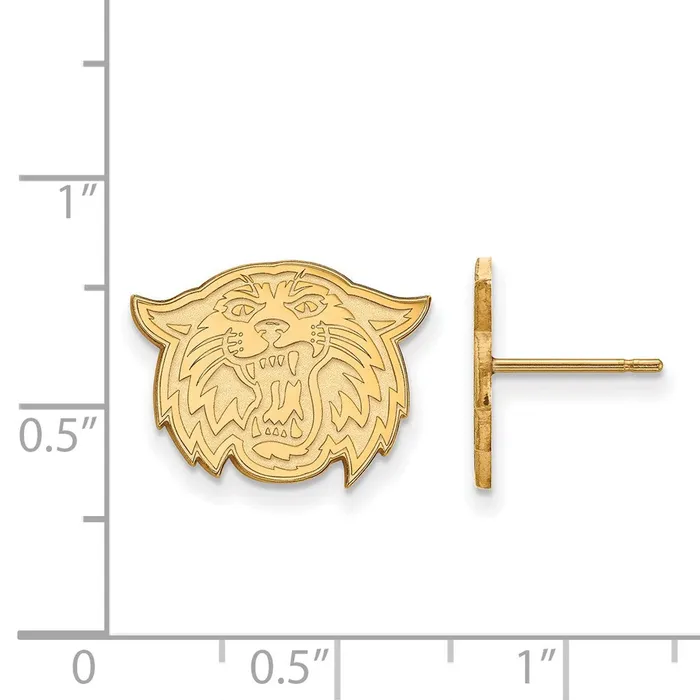 14k Gold Villanova University Wildcat Small Post Earrings TreasureFineJewelers Earrings