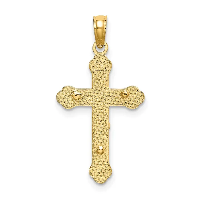 14K Inri Crucifix W Scroll Tips Charm TreasureFineJewelers Charm Necklaces