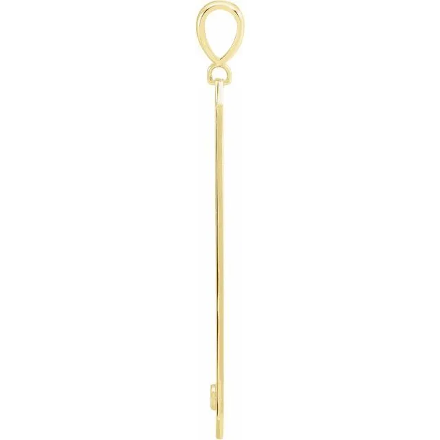 14K Yellow Gold 03 CTW Natural Diamond Engravable Bar Pendant TreasureFineJewelers Necklaces
